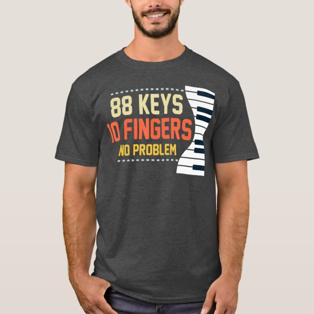 Kids Piano Keys Funny Musician Music 88 Keys T-Shirt (Vorderseite)