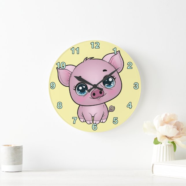 Kids Piglet Wall Clock Große Wanduhr (Zuhause)