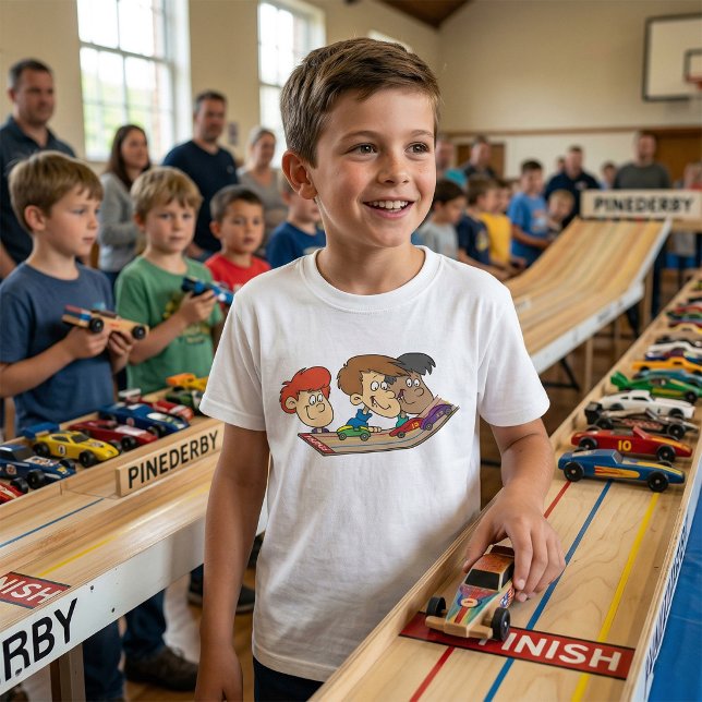 Kids Pinewood Derby Car Race T-Shirt (Von Creator hochgeladen)