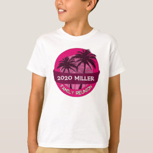 Kids pink palme individuelle Name Wiedersehen-Shir T-Shirt