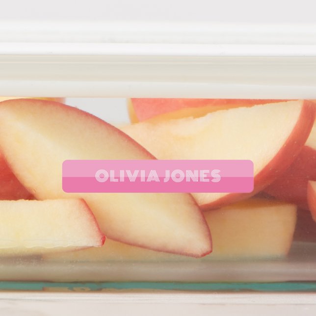 Kids Pink Purple Personalized Back to School Etiketten (Befestigt)