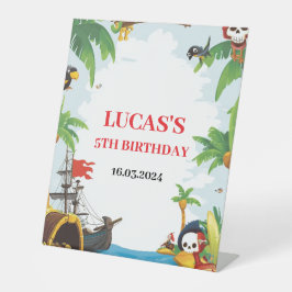 Kids Pirate Ship Ahoy Matey Birthday Willkommen Sockelschild