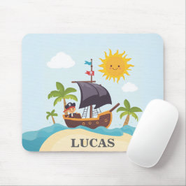 Kids Pirate Ship Personalisiert Ahoy Matey Mousepad