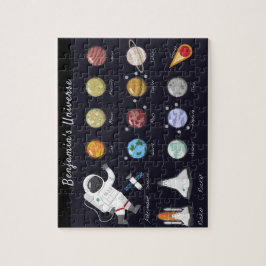 Kids Planets Astronaut Monogram Universe Puzzle