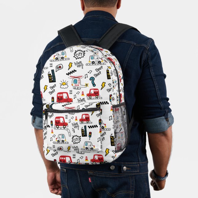 Kids Playful Transport Pattern  Bedruckter Rucksack (Insitu (Modell))