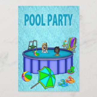 Kids Pool Party Einladungen