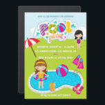 Kids Pool Party Magneteinladung<br><div class="desc">Wenden Sie sich an diesen Designer,  wenn Sie Unterstützung bei den Anpassungen benötigen. Guthaben auf https://www.etsy.com/shop/BlackCatsMedia</div>