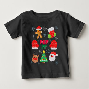 Kids Pop It Weihnachts-Blase Santa Rentier    Baby T-shirt