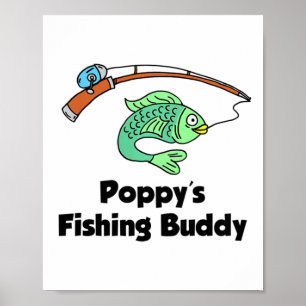 Kids Poppy's Fishing Buddy Grandson oder Granddaug Poster