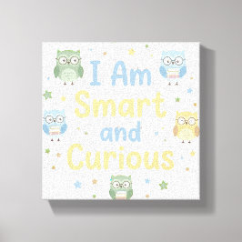 Kids Positive Affirmation Smart and Curious Leinwanddruck