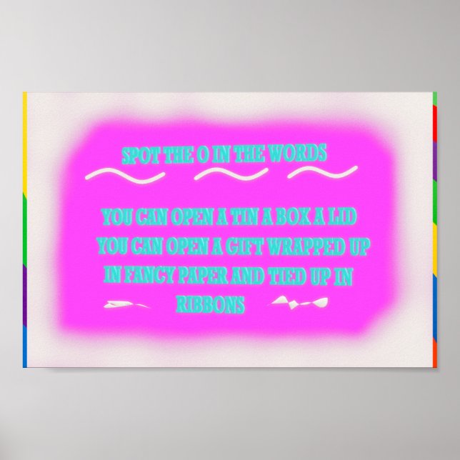 KIDS POSTER TYPE-DESIGN-PINK MIT WÖRTERN (Vorne)