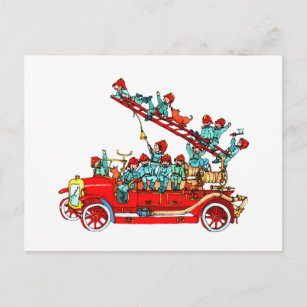 Kids-Postkarte für Feuerwehrfahrzeuge Postkarte
