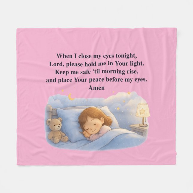 Kids Prayer Fleecedecke (Vorderseite (Horizontal))