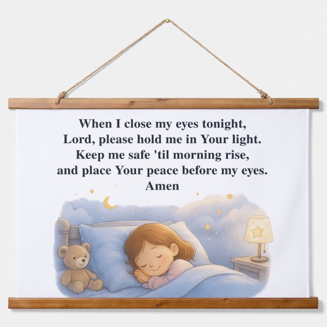 Kids Prayer Wandteppich Mit Holzrahmen (Vorderseite)