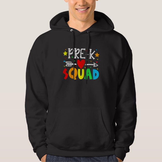 Kids Pre K Squad Back To School Preschool Teacher Hoodie (Vorderseite)