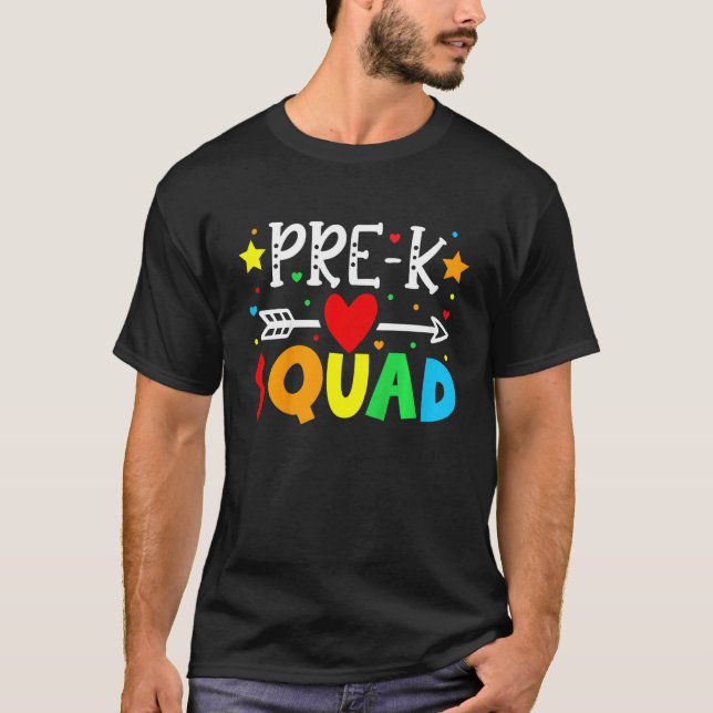 Kids Pre K Squad Back To School Preschool Teacher T-Shirt (Vorderseite)