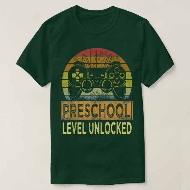 Kids Preschool Level Unlocked Video Game Back to S T-Shirt (Design vorne)