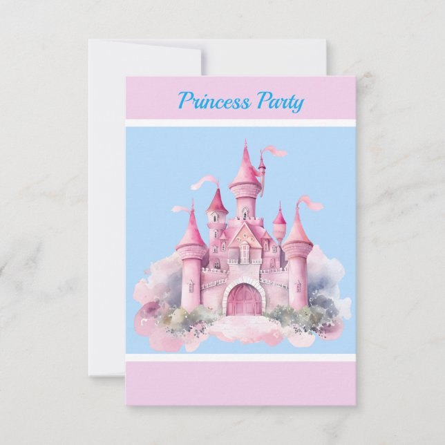Kids Princess Party Dankeschön Card Dankeskarte (Vorderseite)
