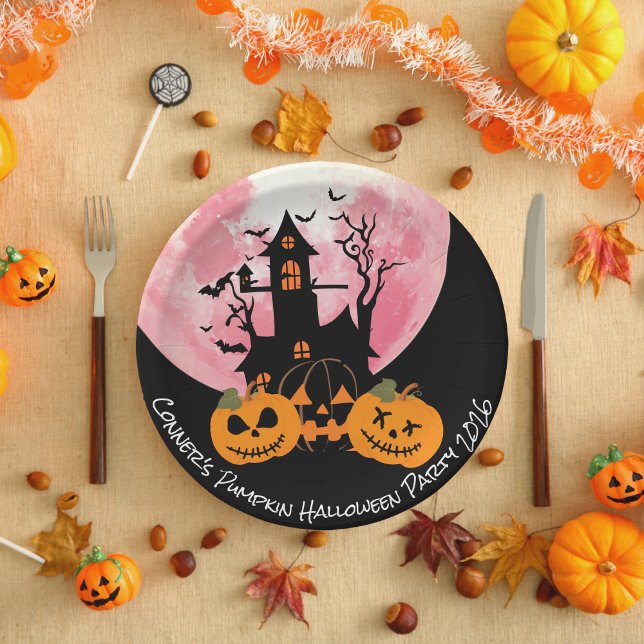 Kids Pumpkin Halloween Papierplatte Pappteller (Pumpkin Halloween Party Paper Plate)