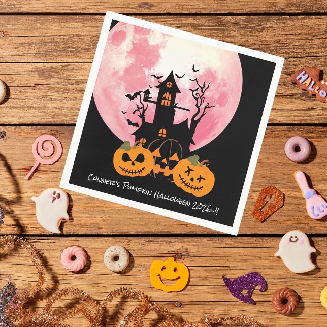 Kids Pumpkin Halloween-Party Serviette (Pumpkin Halloween Party Napkins)