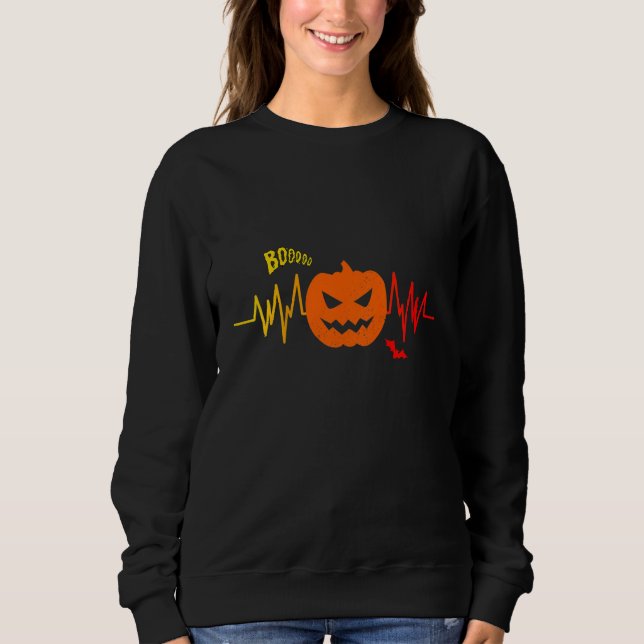 Kids Pumpkin Heartbeat Halloween  Pumpkin   Party Sweatshirt (Vorderseite)