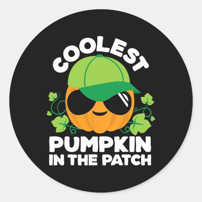 Kids Pumpkin Patch Boys oder Girls fallen Coolste  Runder Aufkleber (Vorderseite)