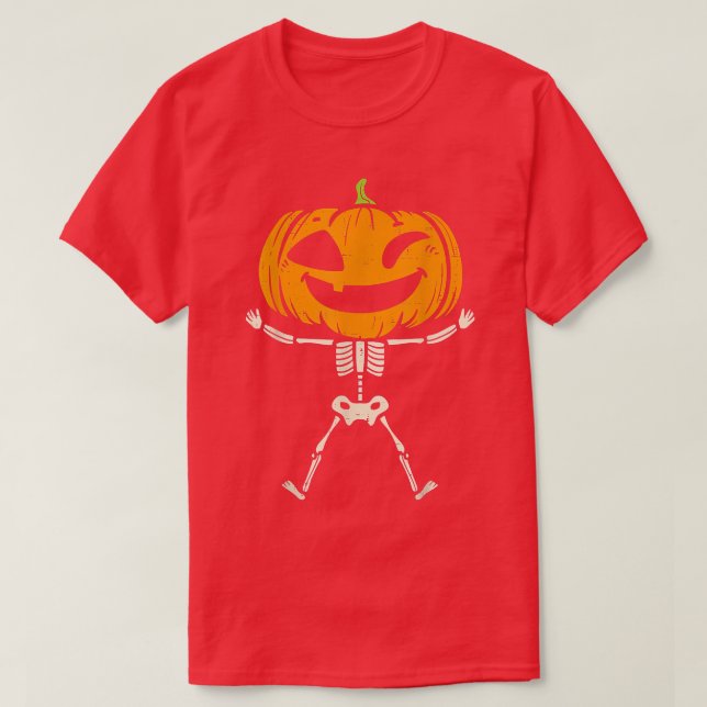 Kids Pumpkin Skeleton Niedlich Spooky Kleinkind Bo T-Shirt (Design vorne)