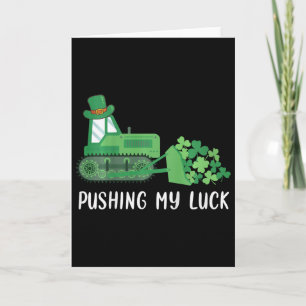 Kids Pushing My Luck Bauwagen Jungen St. Patrick's Karte