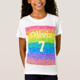 Kids Rainbow Birthday Editing Text Design T-Shirt