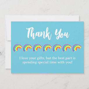 Kids Rainbow Birthday Party Dankeskarte