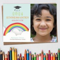 Kids Rainbow Clouds Kindergarten Abschluss Foto