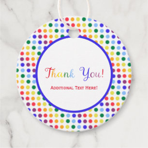 Kids Rainbow Polka Dots Gastgeschenk Vielen Dank Geschenkanhänger