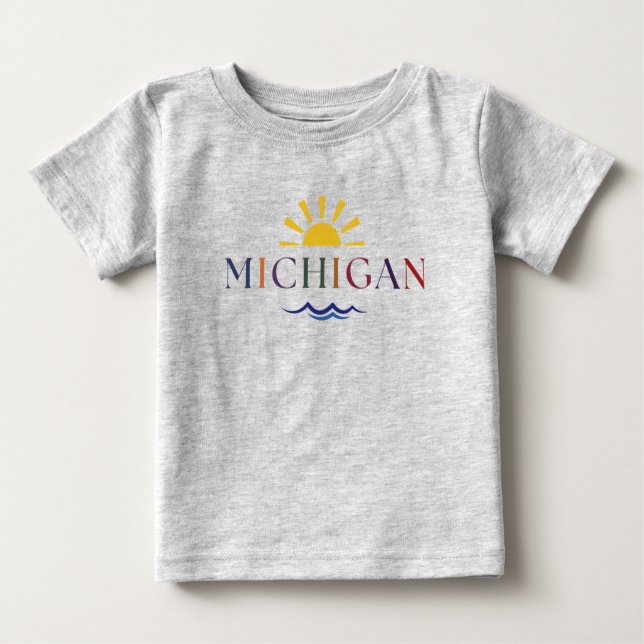 Kid's Rainbow-Text Michigan-T-Shirt Baby T-shirt (Vorderseite)