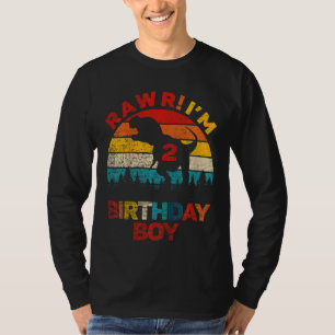 Kids Rawr Im 2 Dinosaur 2. Geburtstag Junge 2 Jahr T-Shirt