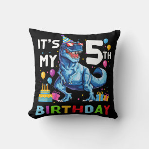 Kids Rawr I'm 5 5th Birthday T Rex Dinosaur Party Kissen