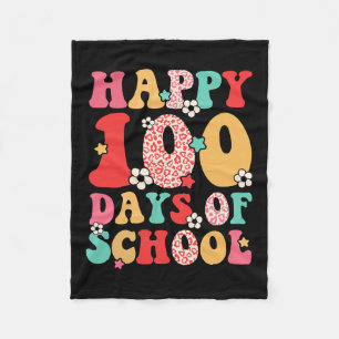 Kids Retro Groovy 100 Tage glücklich 100 Tage Scho Fleecedecke