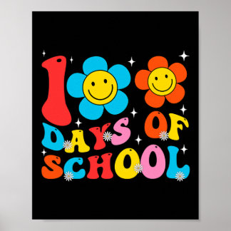 Kids Retro Groovy 100 Tage glücklich 100 Tage Scho Poster