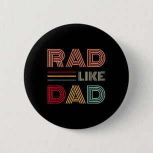 Kids Retro Rad Wie Papa T-Shirt passend für Vater Button