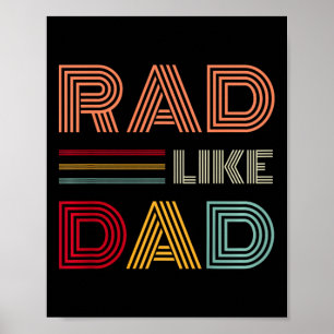 Kids Retro Rad Wie Papa T-Shirt passend für Vater Poster
