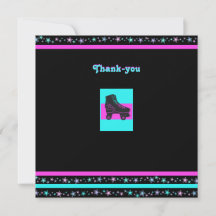 Kids Retro Roller Skaten Party Danke Karte