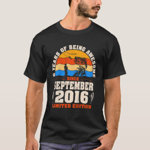 Kids Retro September 2016 6 Jähriges Angeln 6. T-Shirt