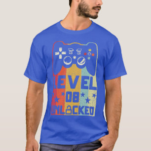 Kids Retro Vintage Stufe 8 Entsperrtes Videospiel T-Shirt