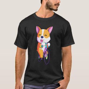Kids Road Bike Cyclist Corgi T-Shirt