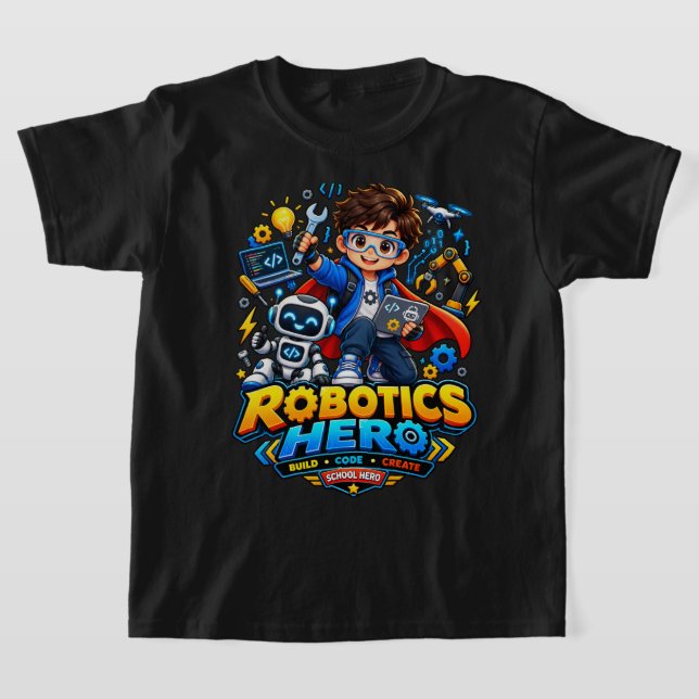 Kids Robotics Hero STEM Robot T-Shirt (Ablage )