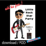 Kids 🎸 🤣 Rockstar Birthday Gitarre Funky Fun Einladung<br><div class="desc">Für beste Ergebnisse: Verwenden Sie ein hochwertiges Portrait. Wählen Sie "Weiter anpassen". Sie müssen die Skalenfunktion und die Pfeiltasten verwenden, um das Bild zu verschieben, um das Gesicht an der richtigen Stelle zu bekommen. Drücken Sie gleichzeitig die Taste "Strg" auf Ihrer Tastatur, während Sie mit der Maus oder den Pfeiltasten...</div>