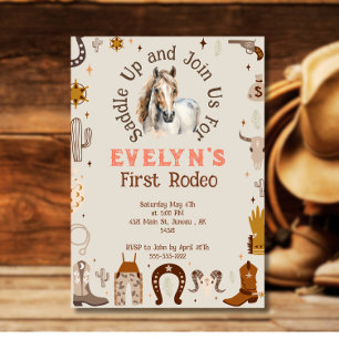 Kids Rodeo Cowboy Rustik Western   Einladung