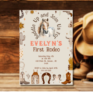 Kids Rodeo Cowboy Rustik Western Einladung