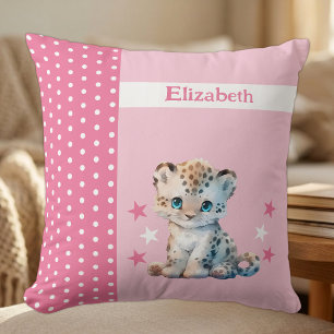 Kid's room add name niedlich leopard pink kissen
