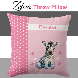 Kid's room add name niedlich zebra pink kissen
