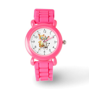 Kid's rosa Glitzer Armbanduhr